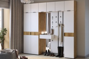МЕБЕЛЬСОН К33 Прихожая (дуб крафт золотой/белое дерево) в Приобье - priobie.ok-mebel.com | фото