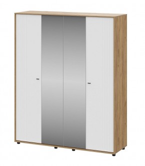 МИЛАН Шкаф четырехстворчатый (Белый Матовый) в Приобье - priobie.ok-mebel.com | фото