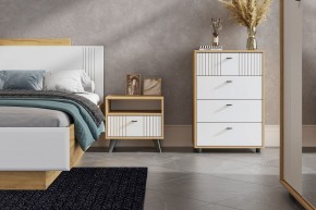 МИЛАН Спальня (Дуб Золотой/Белый матовый) в Приобье - priobie.ok-mebel.com | фото 2