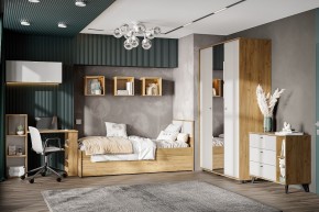МИЛАН Спальня (Дуб Золотой/Белый матовый) в Приобье - priobie.ok-mebel.com | фото 45