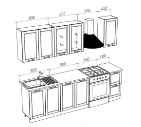 МИЛАНО Кухонный гарнитур 2,0 м Компоновка №1 (Орех) в Приобье - priobie.ok-mebel.com | фото 3