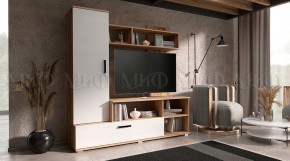 МИНИ Стенка (1500) ЛДСП (Белый глянец/дуб крафт) в Приобье - priobie.ok-mebel.com | фото