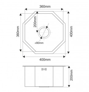 Мойка D400B Octavia MELANA Profline 1,2/200 ГРАФИТ врезная фигурная D400B в Приобье - priobie.ok-mebel.com | фото 3