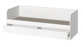 МС "Хилтон" Кровать 0,8 (Белый текстурный) в Приобье - priobie.ok-mebel.com | фото 2