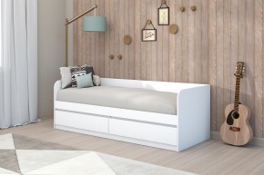 МС "Хилтон" Кровать 0,8 (Белый текстурный) в Приобье - priobie.ok-mebel.com | фото 3