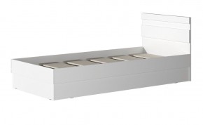 МС "Хилтон" Кровать 0,9 (Белый текстурный) в Приобье - priobie.ok-mebel.com | фото 2