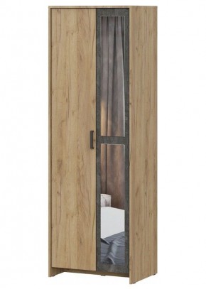 МСП-1 Шкаф 2-х створчатый (Дуб Золотой/Камень темный) в Приобье - priobie.ok-mebel.com | фото