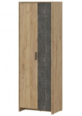 МСП-1 Шкаф 2-х створчатый (Дуб Золотой/Камень темный) в Приобье - priobie.ok-mebel.com | фото 3