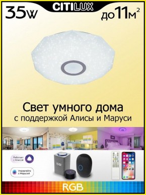 Накладной светильник Citilux Диамант Смарт CL713A30G в Приобье - priobie.ok-mebel.com | фото 3