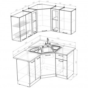 ОЛЬГА Кухонный гарнитур Оптима 2 (1500*1300 мм) в Приобье - priobie.ok-mebel.com | фото 2