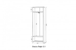 ОЛЬГА-ЛОФТ 3.1 Шкаф 2-х створчатый с зеркалом в Приобье - priobie.ok-mebel.com | фото 3