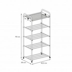 ПДОА15 Ч Подставка для обуви "Альфа 15" Черный в Приобье - priobie.ok-mebel.com | фото 2