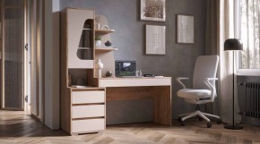 ПИФАГОР Стол компьютерный (дуб вотан/кашемир) в Приобье - priobie.ok-mebel.com | фото