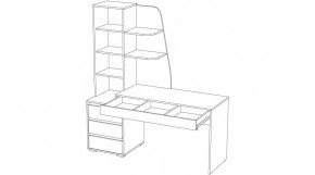 ПИФАГОР Стол компьютерный (дуб вотан/кашемир) в Приобье - priobie.ok-mebel.com | фото 3