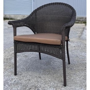 Плетеное кресло LV-140B-Brown с подушкой в комплекте в Приобье - priobie.ok-mebel.com | фото 3