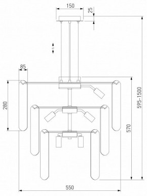 Подвесная люстра Eurosvet Claire 60171 золото в Приобье - priobie.ok-mebel.com | фото 5