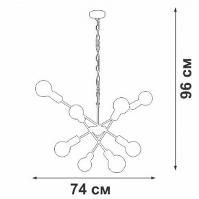 Подвесная люстра Vitaluce V4750 V4750-1/8 в Приобье - priobie.ok-mebel.com | фото 2