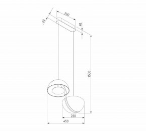 Подвесной светильник Eurosvet Emisfero 50083/2 LED золото в Приобье - priobie.ok-mebel.com | фото 4