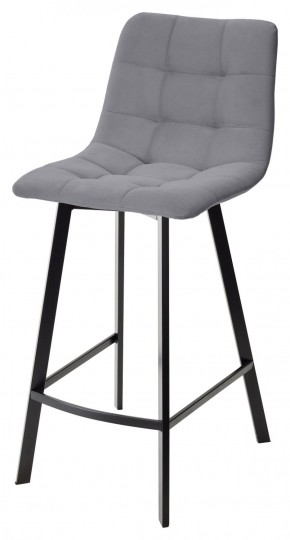 Полубарный стул CHILLI-QB SQUARE серый #27, велюр / черный каркас (H=66cm) М-City в Приобье - priobie.ok-mebel.com | фото