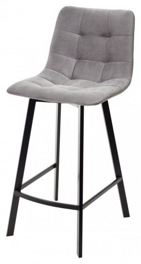 Полубарный стул CHILLI-QB SQUARE светло-серый #26, велюр / черный каркас (H=66cm) М-City в Приобье - priobie.ok-mebel.com | фото