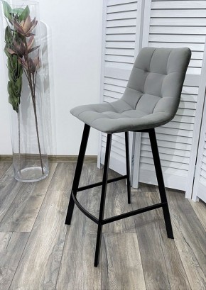 Полубарный стул CHILLI-QB SQUARE светло-серый #26, велюр / черный каркас (H=66cm) М-City в Приобье - priobie.ok-mebel.com | фото 2