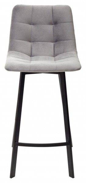 Полубарный стул CHILLI-QB SQUARE светло-серый #26, велюр / черный каркас (H=66cm) М-City в Приобье - priobie.ok-mebel.com | фото 3