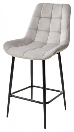 Полубарный стул ХОФМАН, цвет H-09 Светло-серый, велюр / черный каркас H=63cm М-City в Приобье - priobie.ok-mebel.com | фото