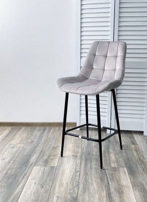 Полубарный стул ХОФМАН, цвет H-09 Светло-серый, велюр / черный каркас H=63cm М-City в Приобье - priobie.ok-mebel.com | фото 2