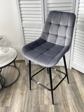 Полубарный стул ХОФМАН, цвет H-14 Серый, велюр / черный каркас H=63cm М-City в Приобье - priobie.ok-mebel.com | фото 4