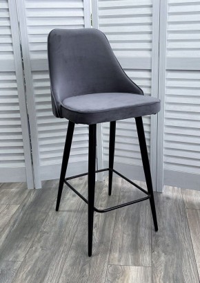Полубарный стул NEPAL-PB СЕРЫЙ #27, велюр/ черный каркас (H=68cm) М-City в Приобье - priobie.ok-mebel.com | фото 2