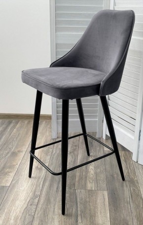 Полубарный стул NEPAL-PB СЕРЫЙ #27, велюр/ черный каркас (H=68cm) М-City в Приобье - priobie.ok-mebel.com | фото 3