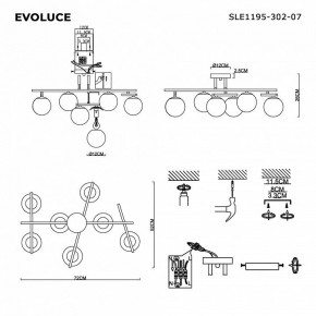 Потолочная люстра EVOLUCE SIERRA SLE1195-302-07 в Приобье - priobie.ok-mebel.com | фото 7