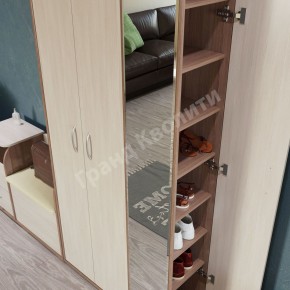 Прихожая ДОМИНО mini Бодега темный/светлый в Приобье - priobie.ok-mebel.com | фото 4