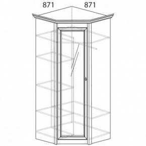 Шкаф угловой №641 "Флоренция" Фасад глухой (угол 871*871) Дуб оксфорд в Приобье - priobie.ok-mebel.com | фото 2