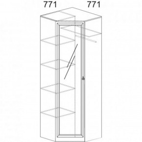 Шкаф угловой №621 "Инна" (угол 770*770) Денвер темный в Приобье - priobie.ok-mebel.com | фото 2