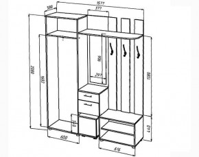 КРИСТИНА Прихожая (Венге/Анкор светлый) УНИ в Приобье - priobie.ok-mebel.com | фото 2