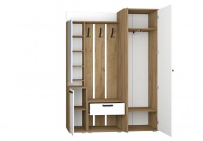 Прихожая Прайм-2 (Дуб Крафт Золотой/Белый Текстурный) в Приобье - priobie.ok-mebel.com | фото 2
