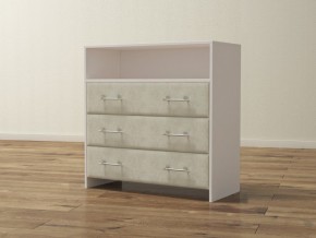 PROxSON Комод Varna (ЛДСП Белая+ткань Белый/Savana Milk (молочный)) 90x40 в Приобье - priobie.ok-mebel.com | фото