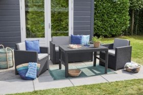 Раскладной стол Лион с регулируемой высотой столешницы (Lyon rattan table) графит (h400/650) в Приобье - priobie.ok-mebel.com | фото 4