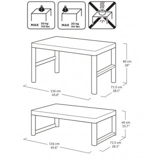 Раскладной стол Лион с регулируемой высотой столешницы (Lyon rattan table) графит (h400/650) в Приобье - priobie.ok-mebel.com | фото 3