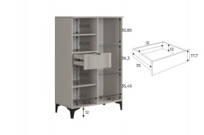 РИЧ Комод 2 со стеклом в Приобье - priobie.ok-mebel.com | фото 3
