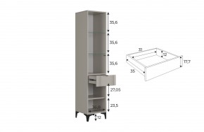 РИЧ Шкаф однодверный со стеклом в Приобье - priobie.ok-mebel.com | фото 3