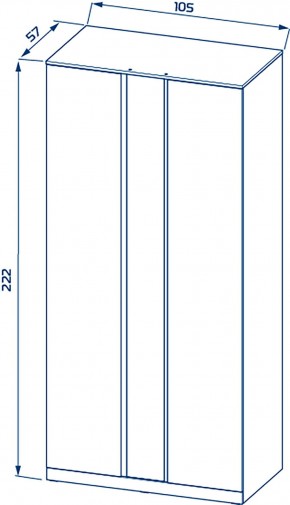 S01194 Варма Стор 105 шкаф распашной с зеркалом 222х105х57, белый в Приобье - priobie.ok-mebel.com | фото 2
