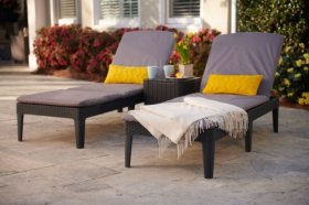 Шезлонг Джайпур с матрасом (Jaipur Sun lounger (with cushion)) графит в Приобье - priobie.ok-mebel.com | фото 3