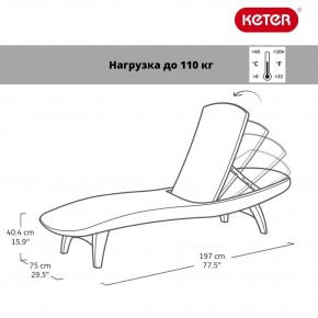 Шезлонг Пацифик (Pacific) графит в Приобье - priobie.ok-mebel.com | фото 2