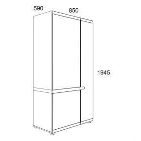 Шкаф 2D/TYP 20A, LINATE ,цвет белый/сонома трюфель в Приобье - priobie.ok-mebel.com | фото 3