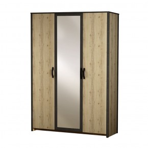 Шкаф 3-дверный с зеркалом №885 Гранж в Приобье - priobie.ok-mebel.com | фото