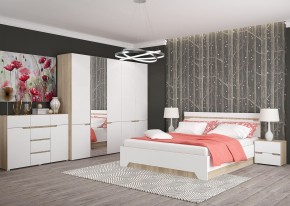 Шкаф 3-х створчатый АНТАЛИЯ (Сонома/Белый софт) в Приобье - priobie.ok-mebel.com | фото 3
