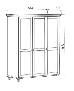 Шкаф 30 Вествик трёхдверный, массив сосны, цвет белый в Приобье - priobie.ok-mebel.com | фото 2