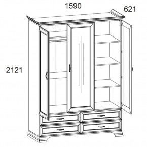 Шкаф 3D4S Z, TIFFANY, цвет вудлайн кремовый в Приобье - priobie.ok-mebel.com | фото 2